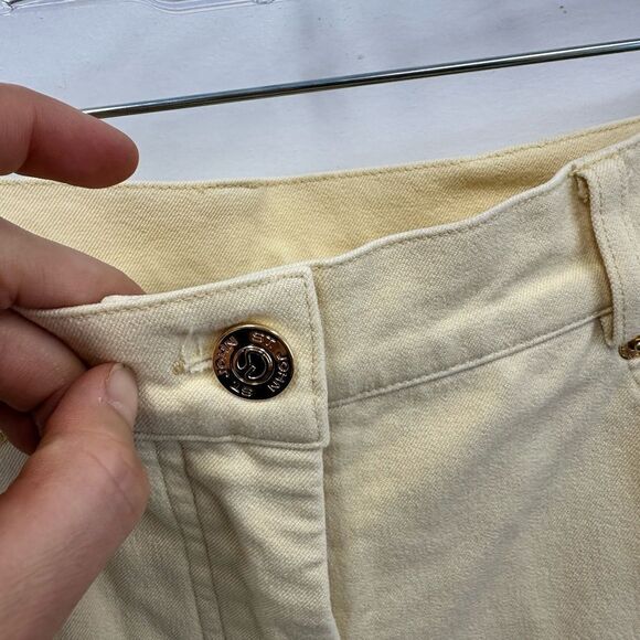 St. John Vintage Cream Pastel Yellow High Rise Straight Leg Pants Size 4 - Picture 6 of 9